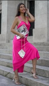 Zara Draped Camisole Fuchsia Dress